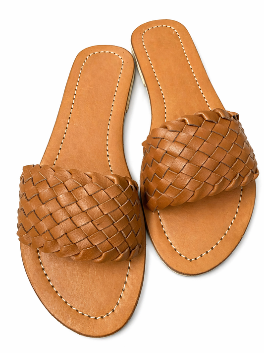 Latte Anyam Selop Sandals
