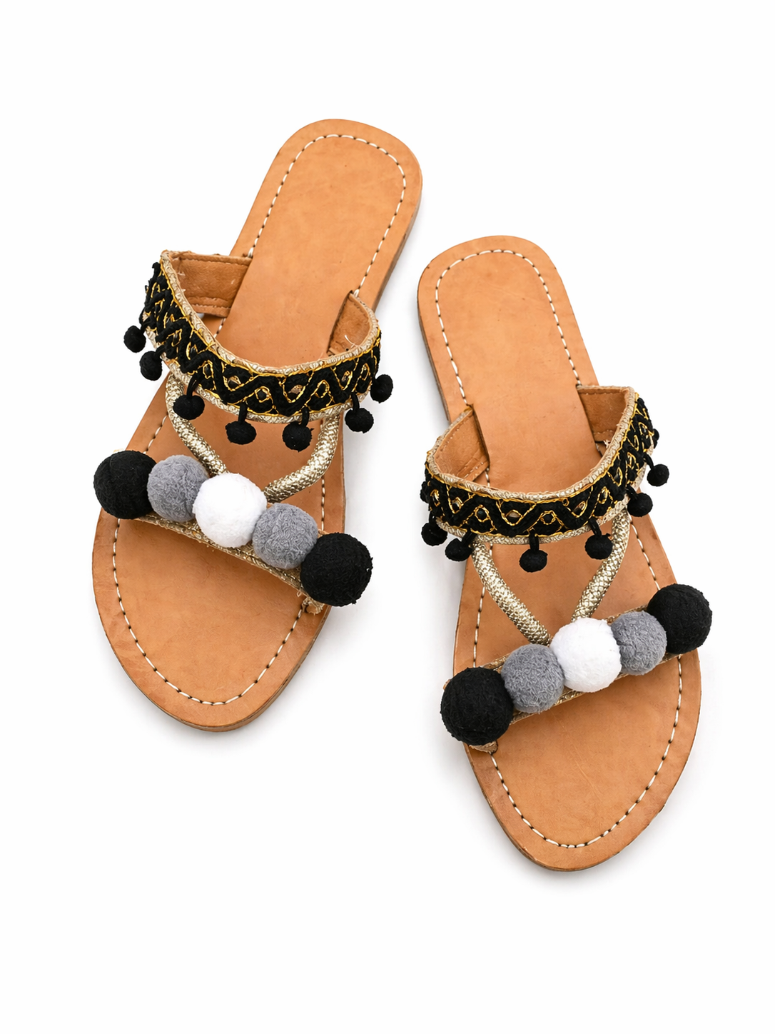 Velora Pompom Sandals