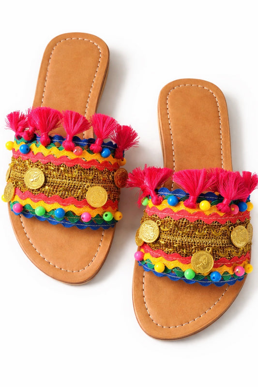 Coin Rumbai Selop Sandals